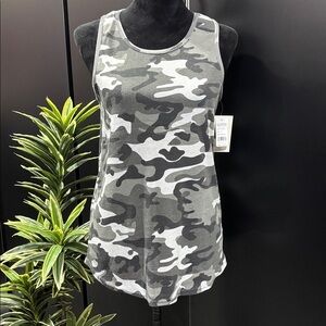 U.S. VIntage Rib Knit,stretch,camo pattern,sleeveless tank top